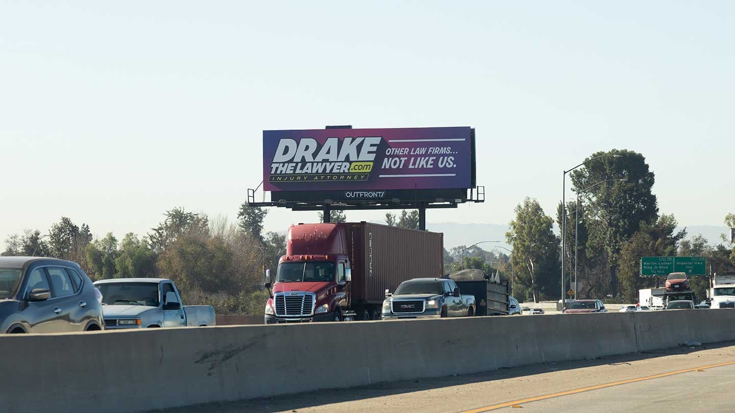 out of home billboard advertising drake the lawyer