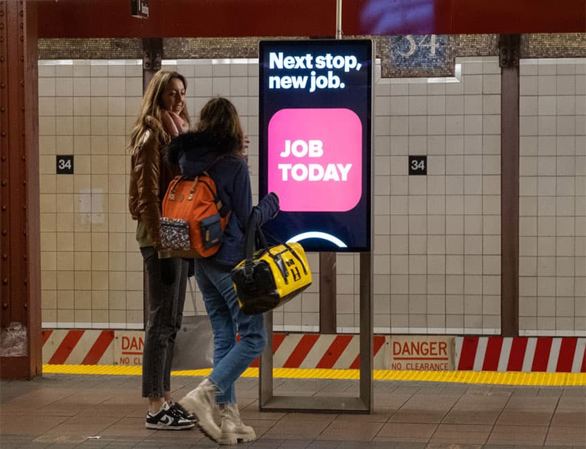 job today new york city digital liveboard out of home advertising