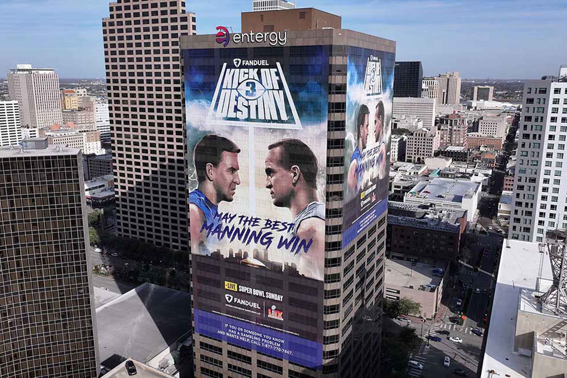 fan duel super graphic new orleans super bowl lx out of home advertising