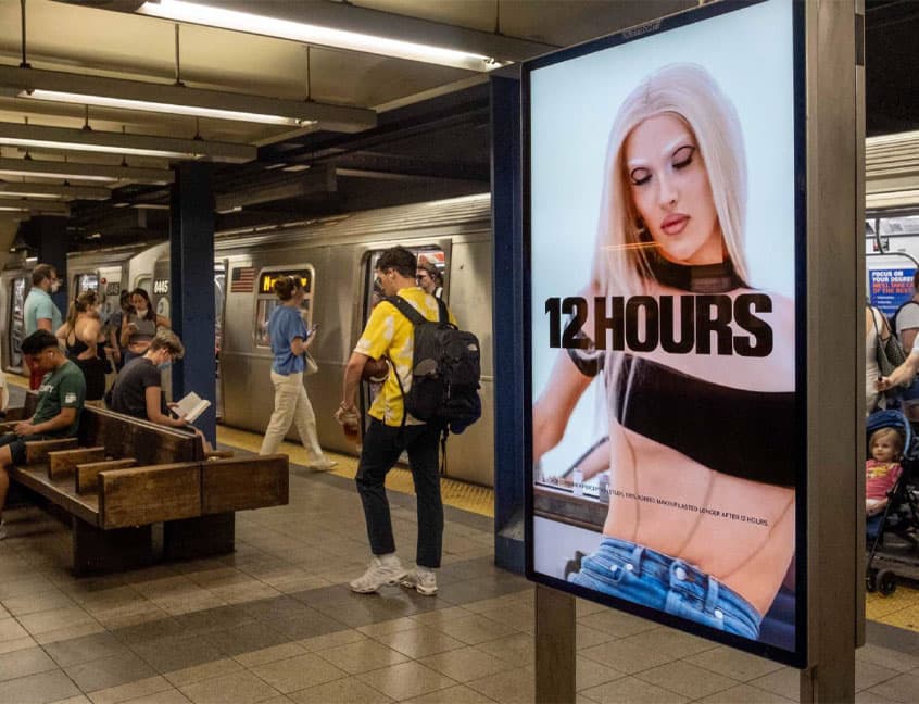 out of home transit advertising new york city milk makeup