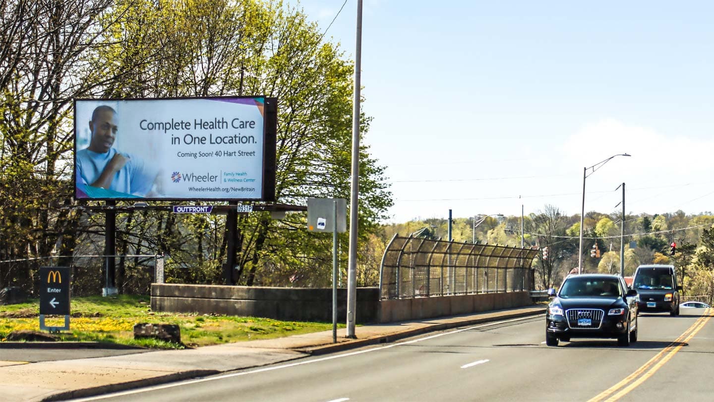 poster out of home advertising for the wheeler clinic in hartford new haven