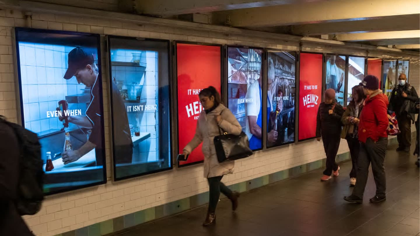 heinz digital liveboards mta out of home advertising in new york city