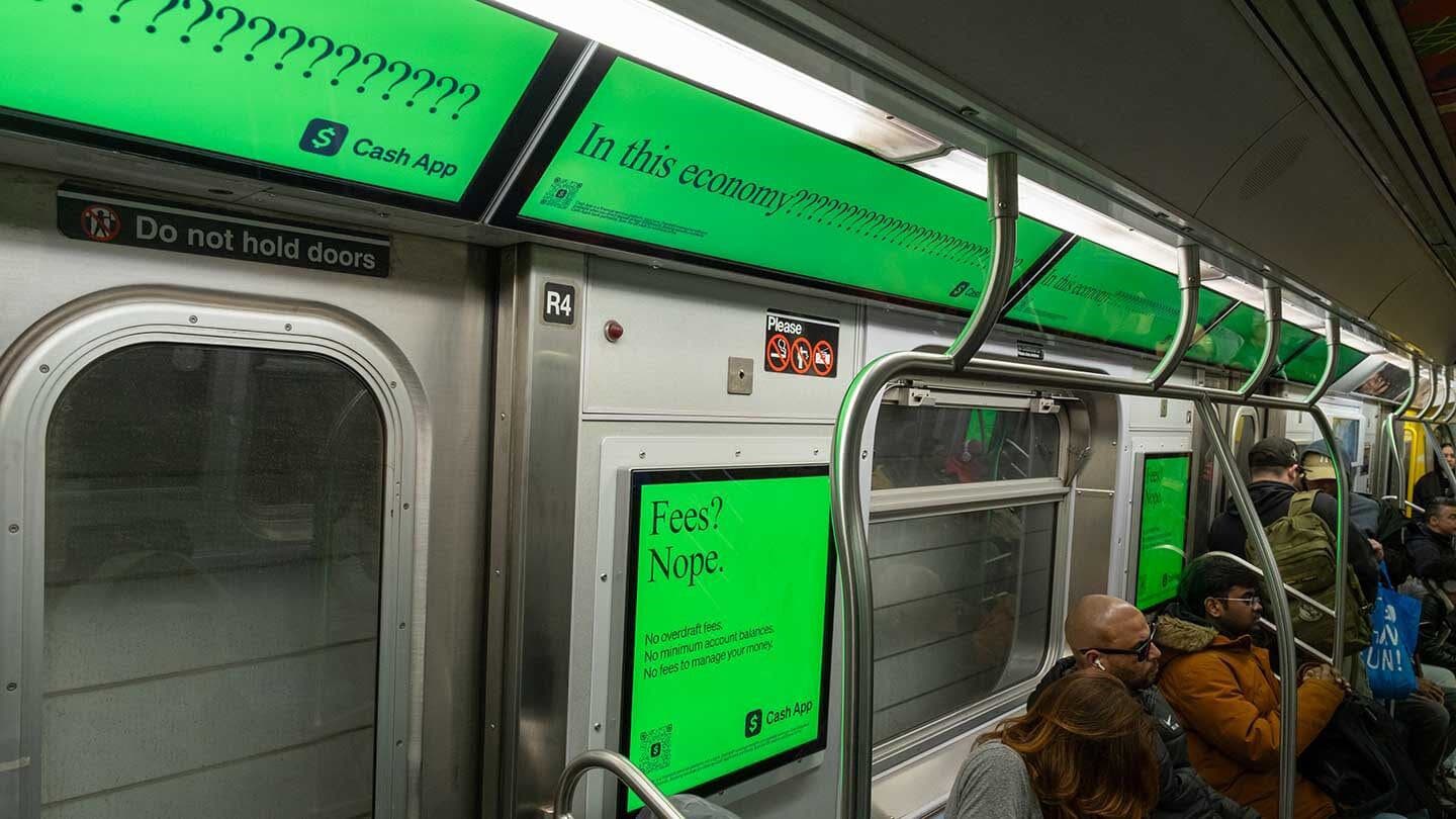 finance advertiser on nyc subway ad