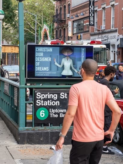 out of home urban panels advertising above subway