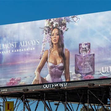 Khloe Kardashian almost always perfume ad on Los Angeles poster out of home advertising