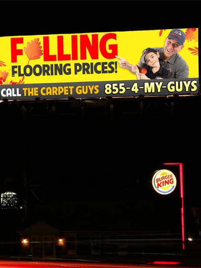 out of home advertising carpet guys billboard