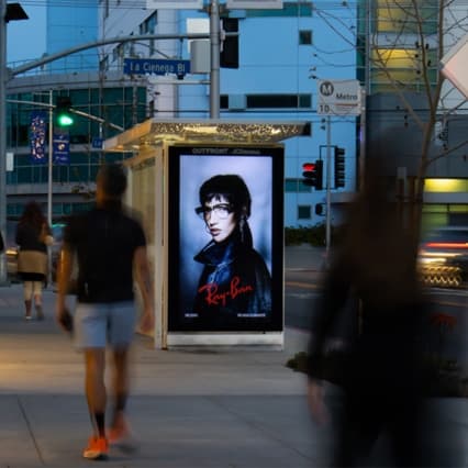 out of home advertising los angeles digital street furniture ray bans