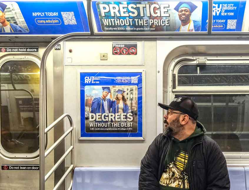 out of home subway advertising cuny new york