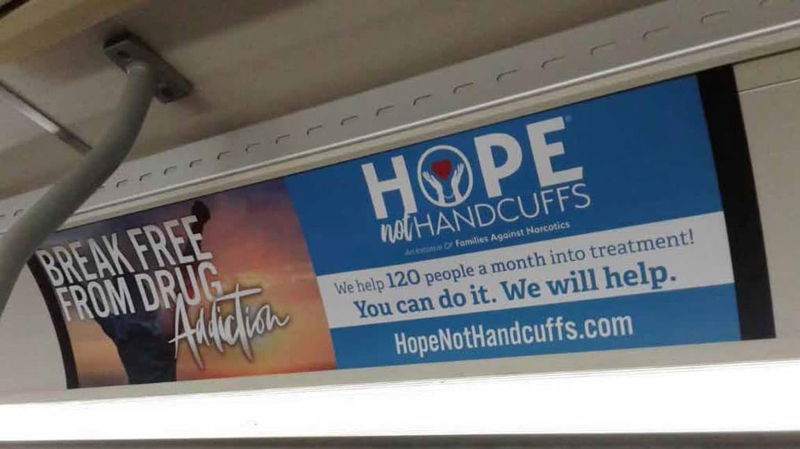 out of home transit advertising hope not handcuffs