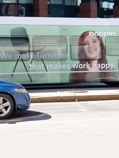 out of home advertising poppin bus ads