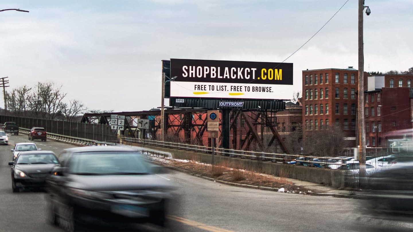 shop black connecticut billboard out of home advertising in hartford new haven