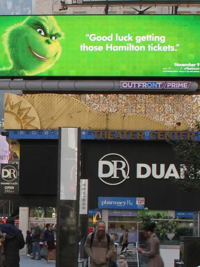 out of home advertising grinch billboard new york