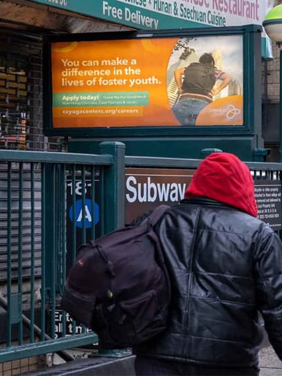 out of home advertising cayuga subway advertising