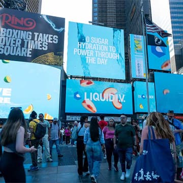 super bowl Liquid I.V. times square out of home advertising in new york city