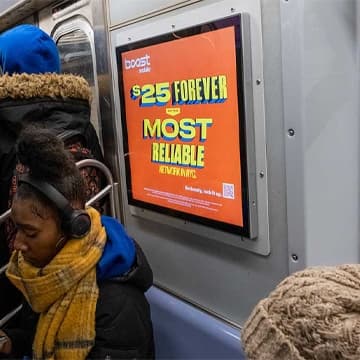boost mobile livecard new york city subway transit out of home advertising