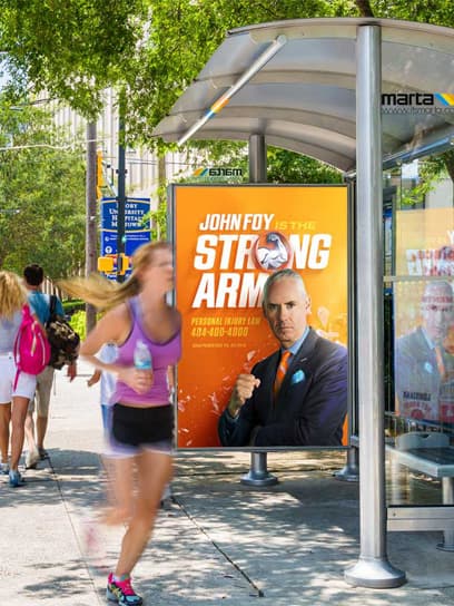 out of home advertising john foy bus shelter