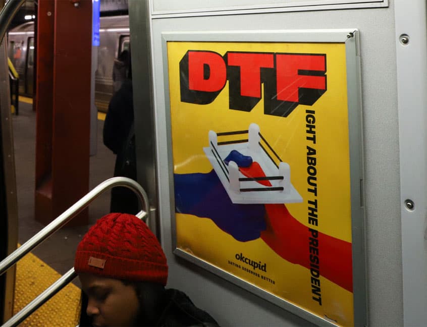 out of home billboard poster advertising okcupid