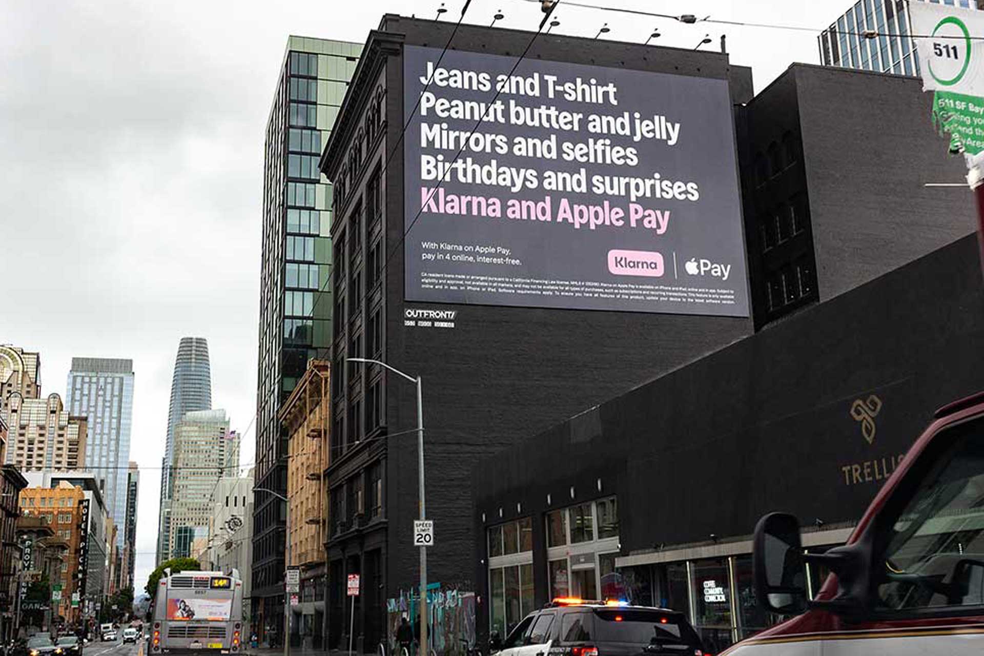 Klarna wallscape in San Francisco