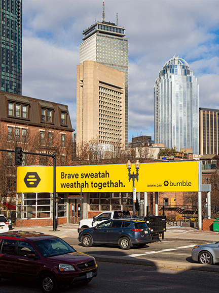 out of home advertising bumble billboard