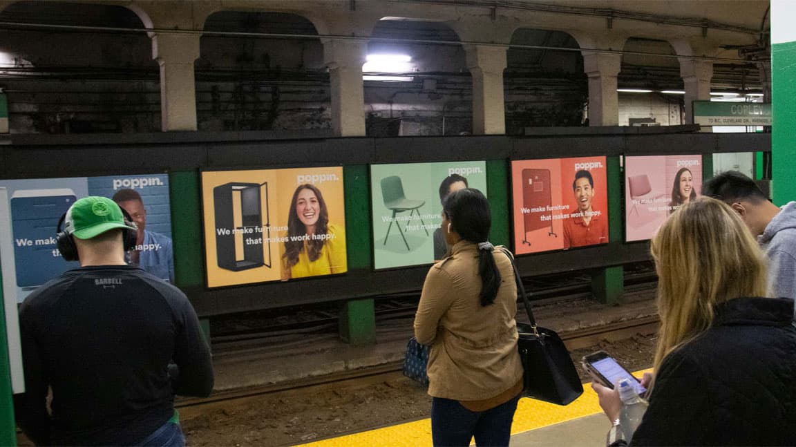 out of home transit subway advertising poppin