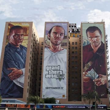 gta v wallscape in los angeles out of home advertising