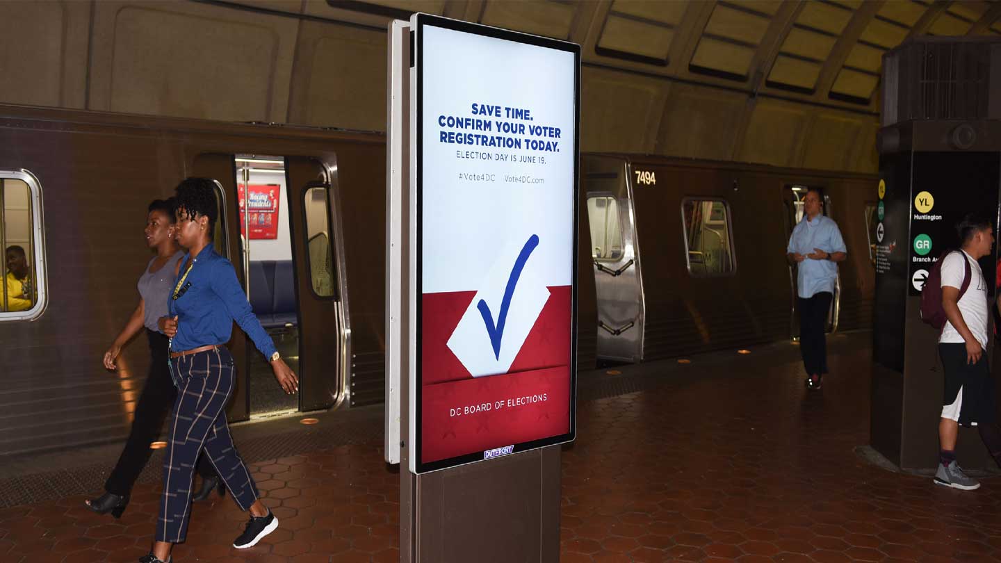out of home liveboard advertising washignton dc election