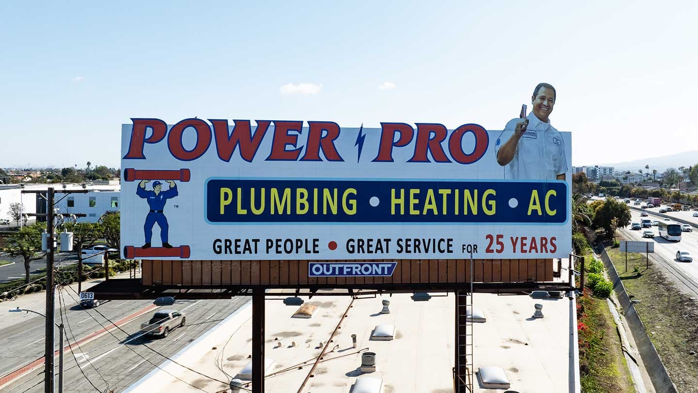 out of home billboard advertising power pro blumbing heating
