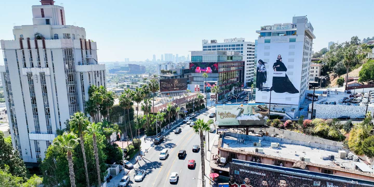 burberry wall advertising in los angeles california